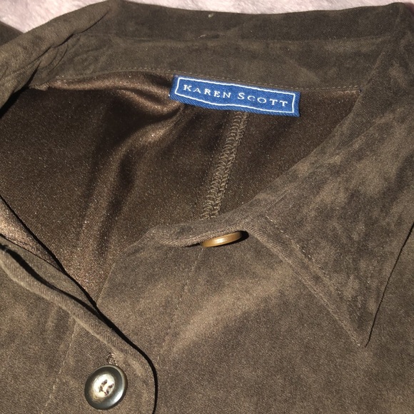 Karen Scott velvety button down BNWOT C - Picture 5 of 6